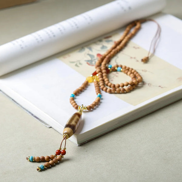 Brown Sandalwood Dzi Beads-ToShay.org
