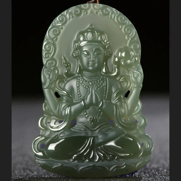 Green Jade Guanyin Pendant-ToShay.org