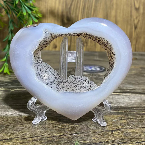 Grey Druzy Agate Heart-ToShay.org