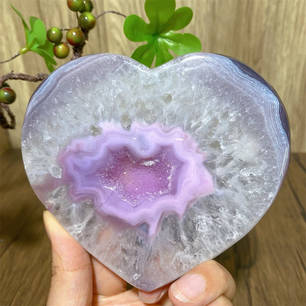 Pink Agate Druzy Heart-ToShay.org