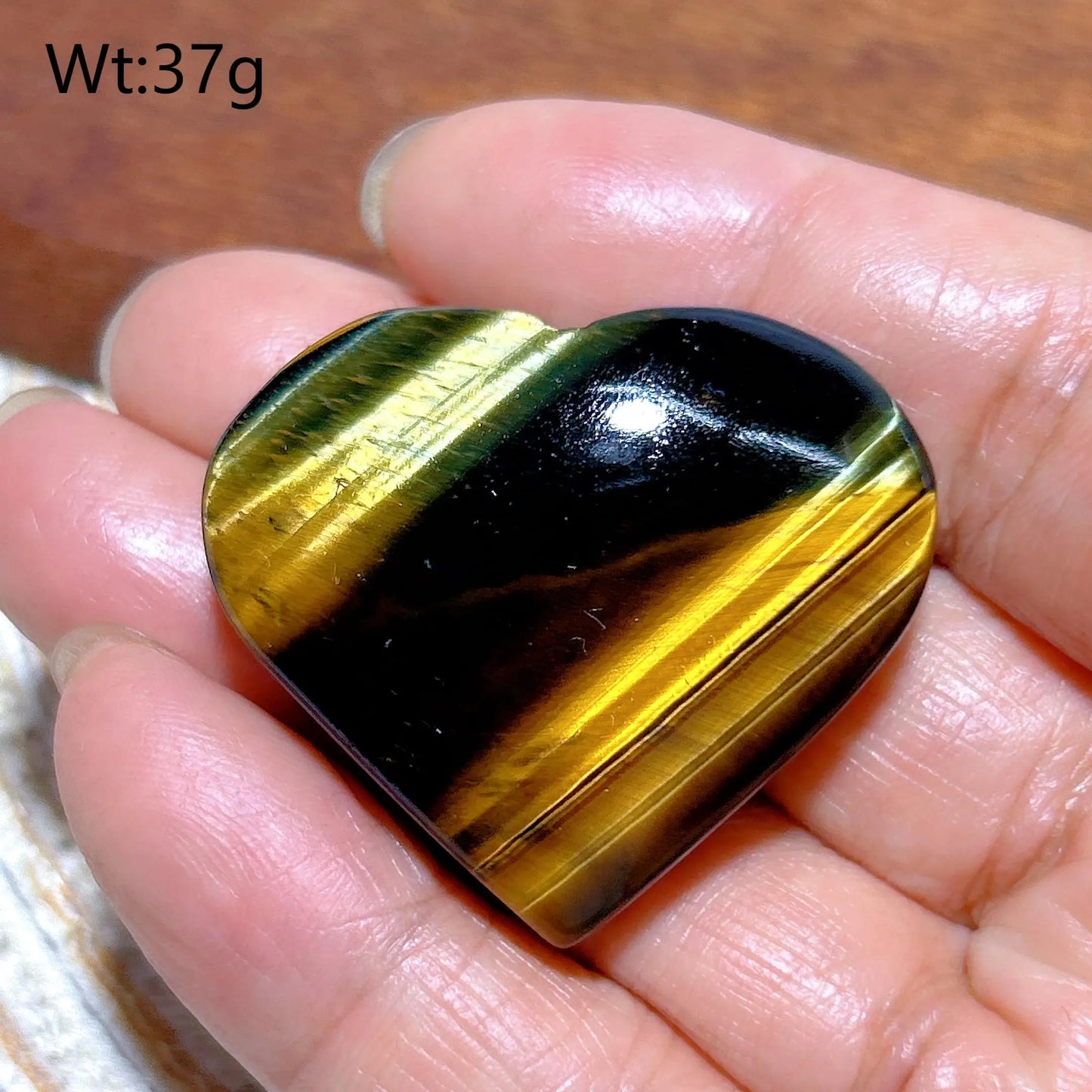 Yellow Blue Tiger Eye Heart-ToShay.org