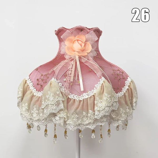 Beaded Lace Flower Lamp Shade-ToShay.org