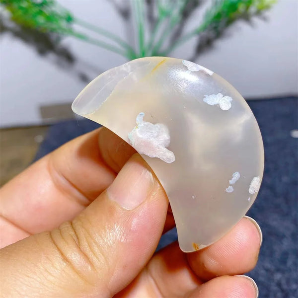 White Flower Agate Moon-ToShay.org