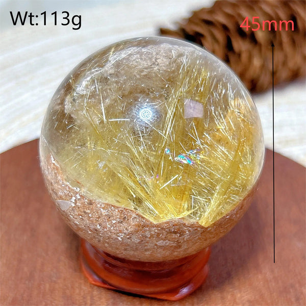 Gold Rutilated Crystal Ball-ToShay.org