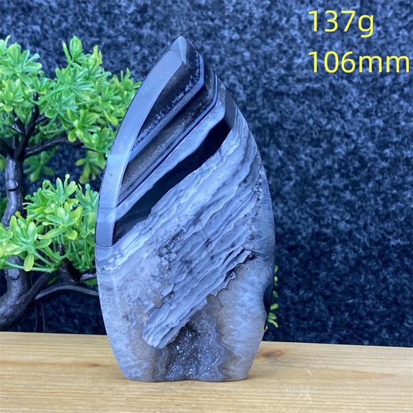 Black Agate Geode Torch-ToShay.org