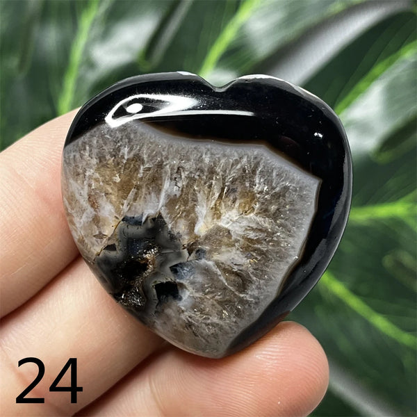 Black Agate Geode Heart-ToShay.org