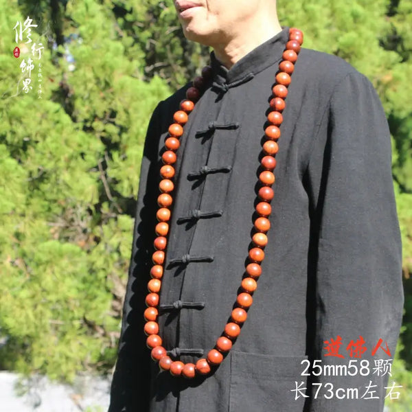 Wood Pear Buddha Necklace-ToShay.org