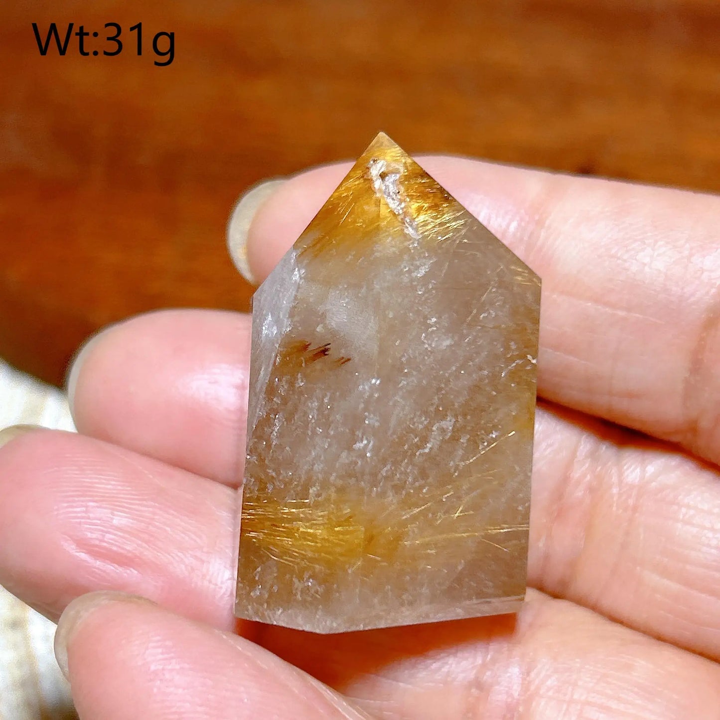 Gold Rutilated Crystal Point-ToShay.org