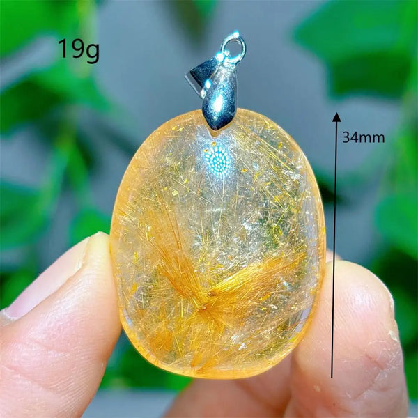 Gold Rutilated Quartz Pendant-ToShay.org