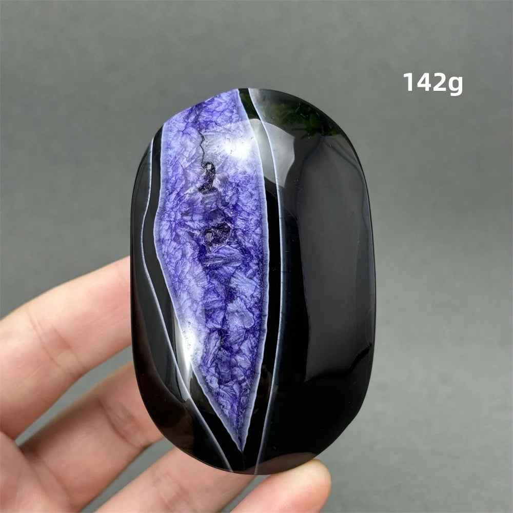 Purple Agate Palm Stone-ToShay.org