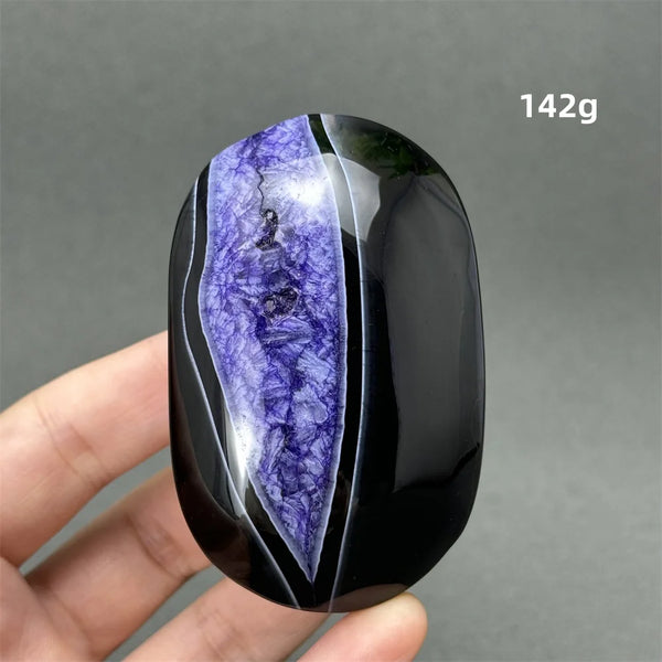 Purple Agate Palm Stone-ToShay.org