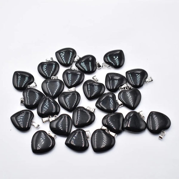 Mixed Agate Heart Pendants-ToShay.org