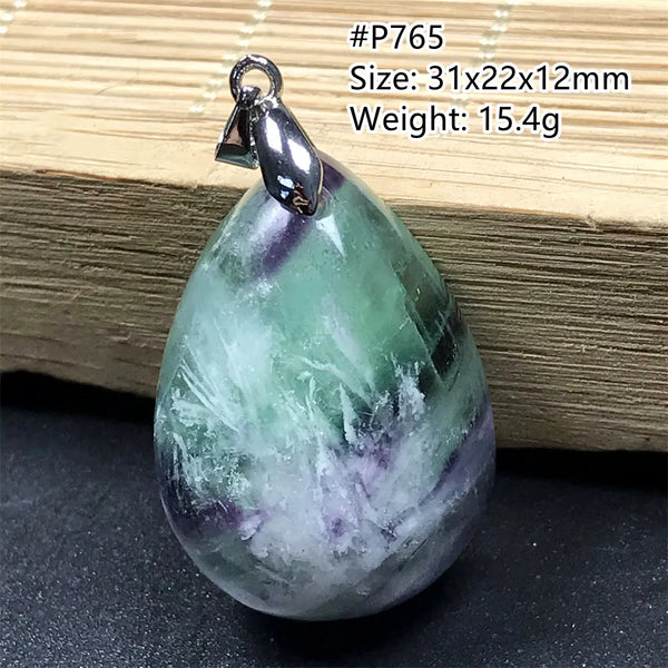 Green Feather Fluorite Pendant-ToShay.org