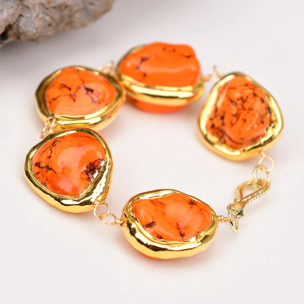 Orange Turquoise Bracelet-ToShay.org