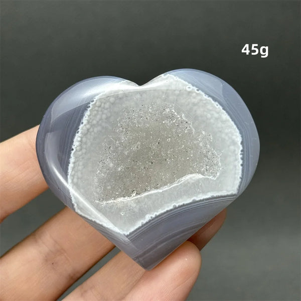 Grey Agate Geode Heart-ToShay.org