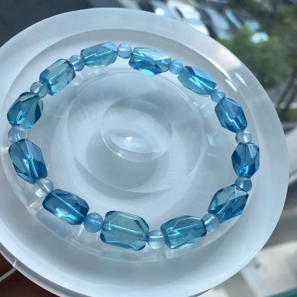 Blue Aquamarine Quartz Bracelet-ToShay.org