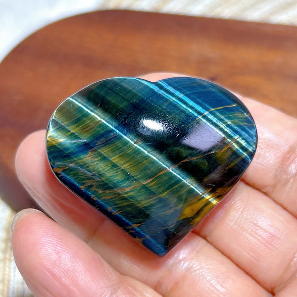 Yellow Blue Tiger Eye Heart-ToShay.org