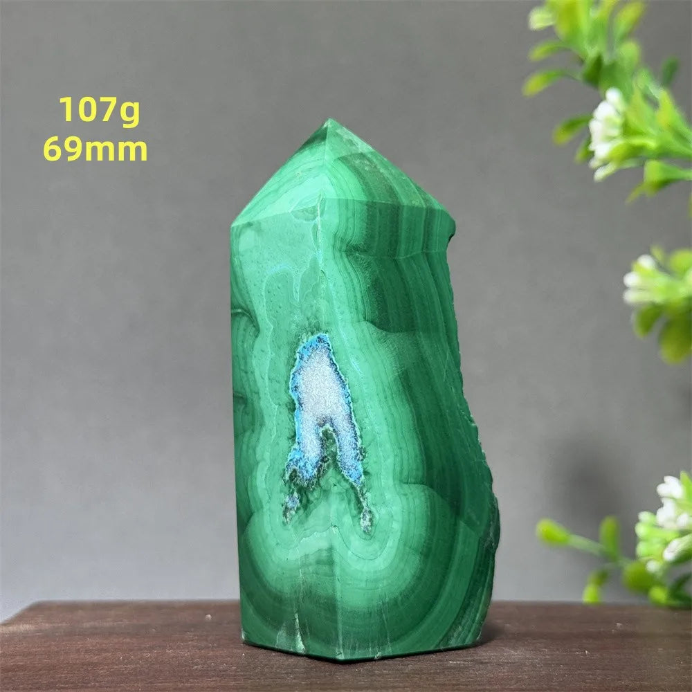 Blue Chrysocolla Malachite Point-ToShay.org