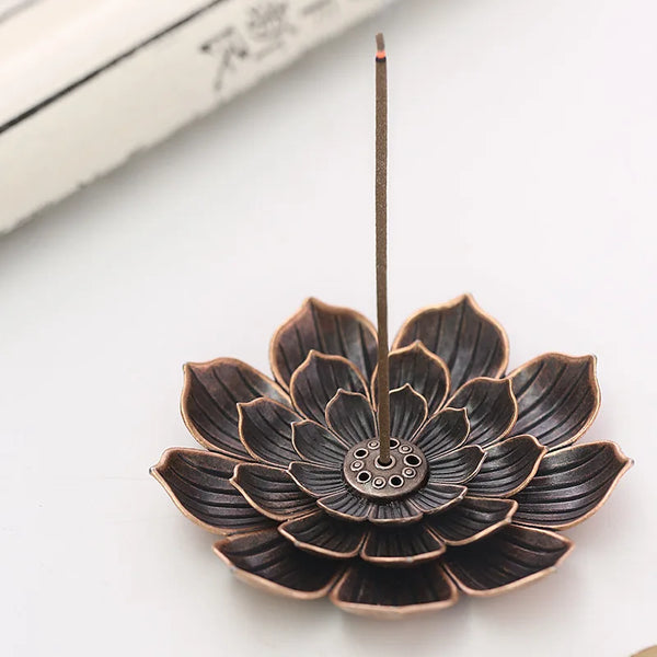 Copper Lotus Incense Holder-ToShay.org