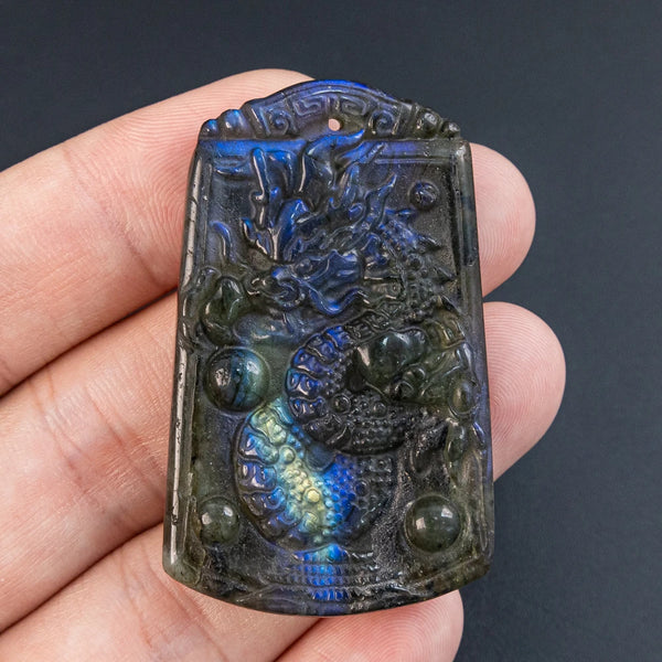Blue Labradorite Dragon Plate-ToShay.org