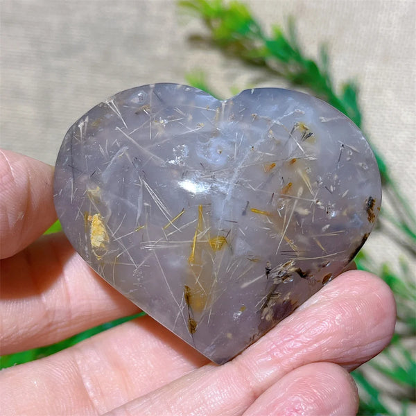 Yellow Hair Agate Heart-ToShay.org