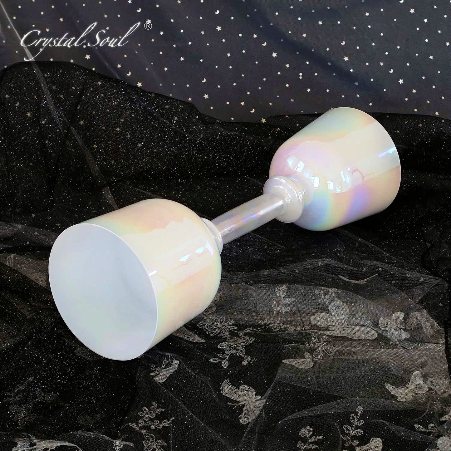 White Cosmic Double Singing Bowls-ToShay.org