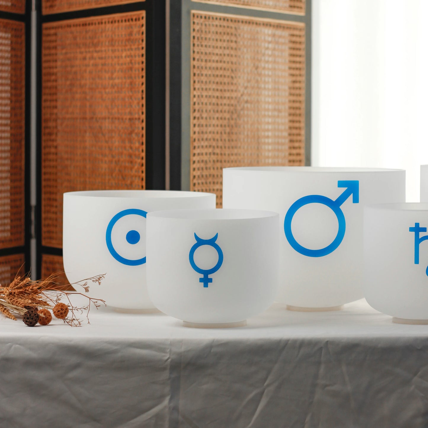 White Frosted Crystal Singing Bowls-ToShay.org