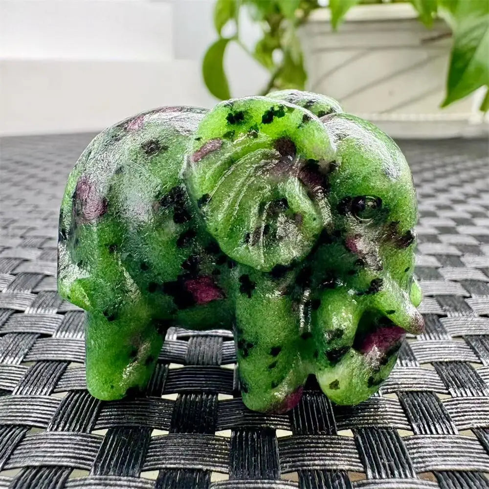 4.8cm 4.8cm Natural Crystal Quartz Elephant Carving - Reiki Healing Gemstone Sculpture Mineral Artwork for Collection And Gift-ToShay.org