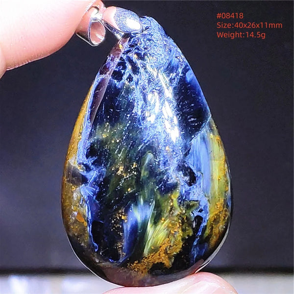 Blue Pietersite Chatoyant Pendant-ToShay.org