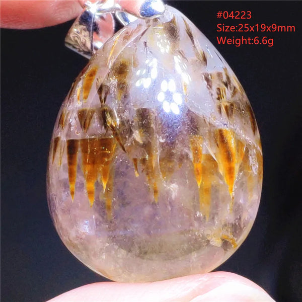 Gold Rutilated Pendant-ToShay.org