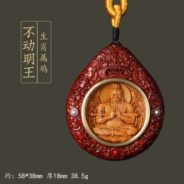 Red Mahogany Amitabha Pendant-ToShay.org