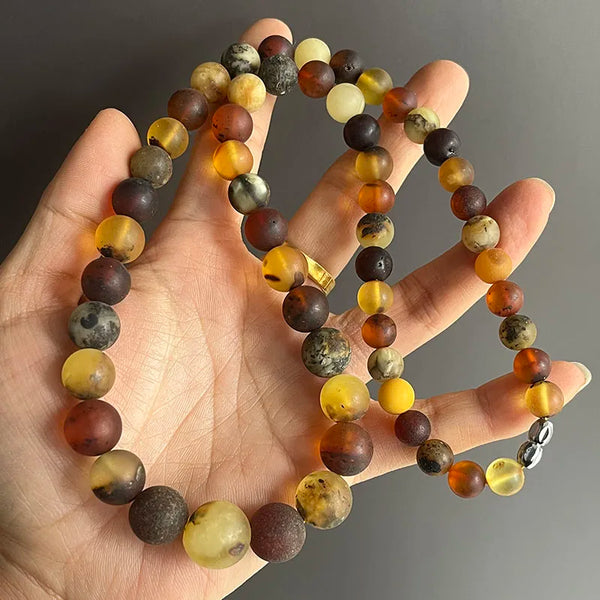 Yellow Amber Bead Necklace-ToShay.org