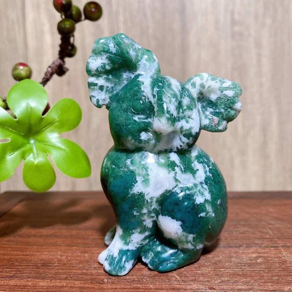 Green Moss Agate Koala-ToShay.org