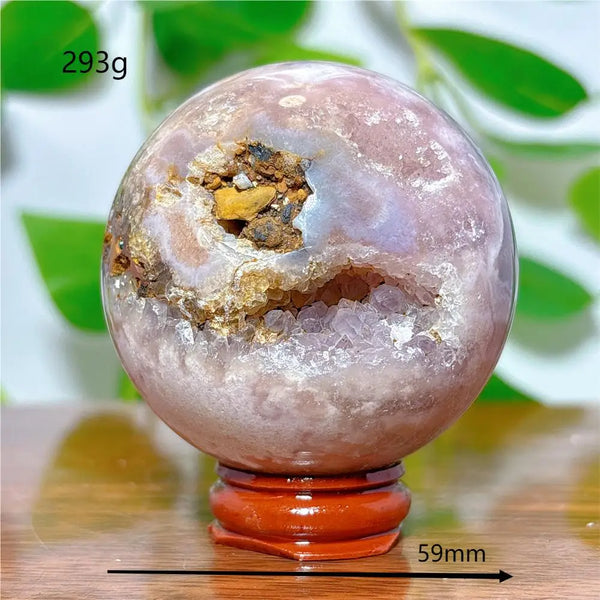 Pink Flower Agate Ball-ToShay.org