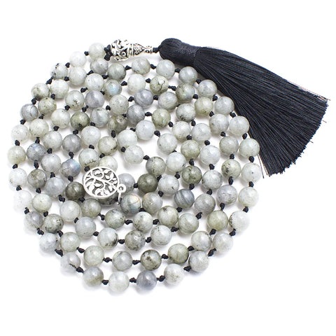 White Labradorite Mala Beads-ToShay.org