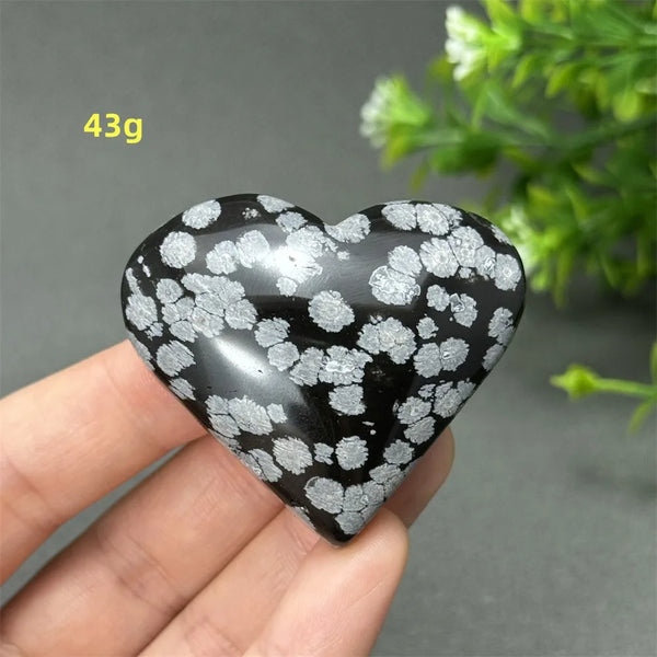 Black Snowflake Obsidian Heart-ToShay.org