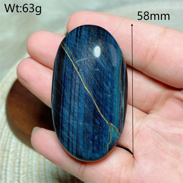 Blue Tiger Eye Palm Stone-ToShay.org
