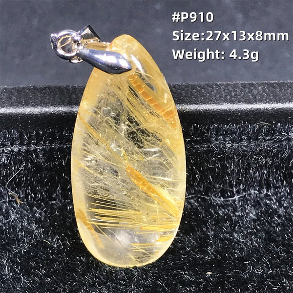 Gold Rutilated Quartz Pendant-ToShay.org