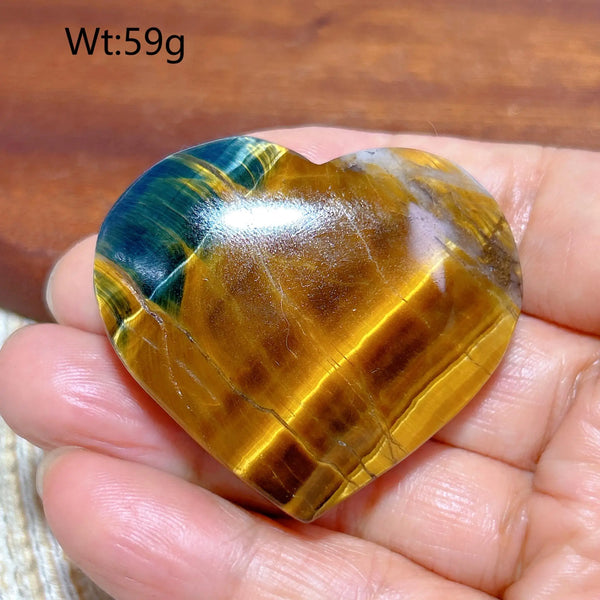 Yellow Blue Tiger Eye Heart-ToShay.org