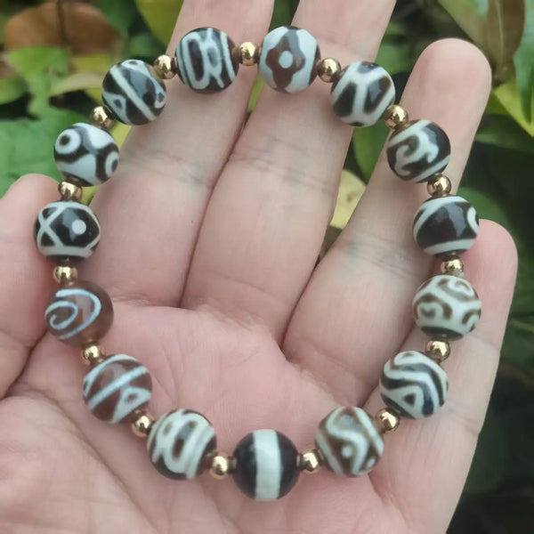Tibetan Agate Dzi Bracelet-ToShay.org
