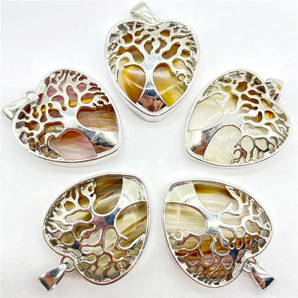 Mixed Crystal Quartz Tree Pendants-ToShay.org