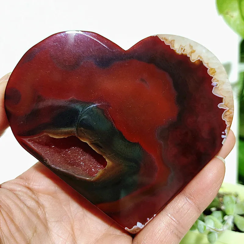 Red Agate Geode Heart-ToShay.org