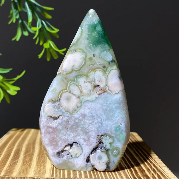 Green Flower Agate Flame-ToShay.org