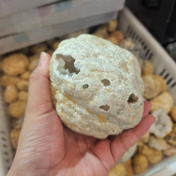 White Agate Geode Cluster-ToShay.org