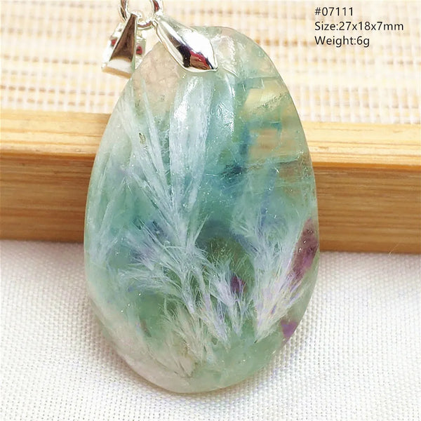 Green Feather Fluorite Pendant-ToShay.org