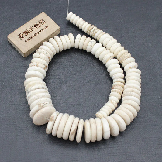 White Turquoise Coin Beads-ToShay.org