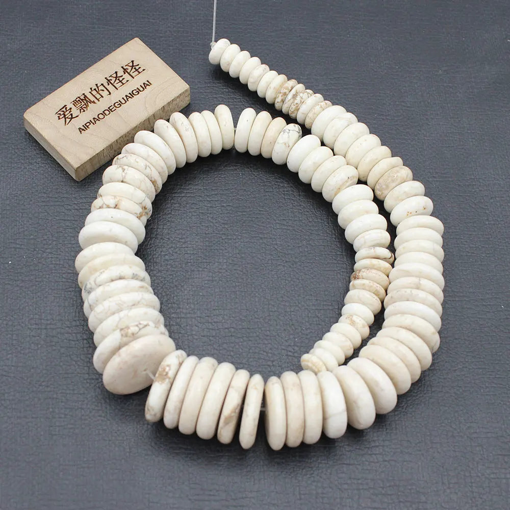 White Turquoise Coin Beads-ToShay.org
