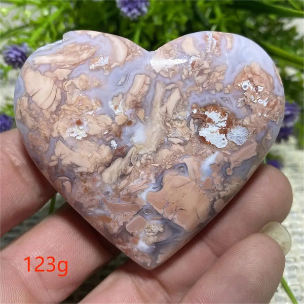 Pink Flower Agate Heart-ToShay.org