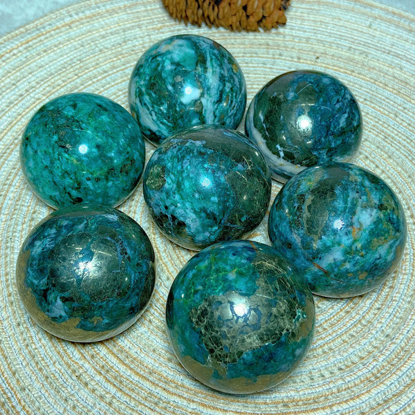 Green Jasper Pyrite Ball-ToShay.org