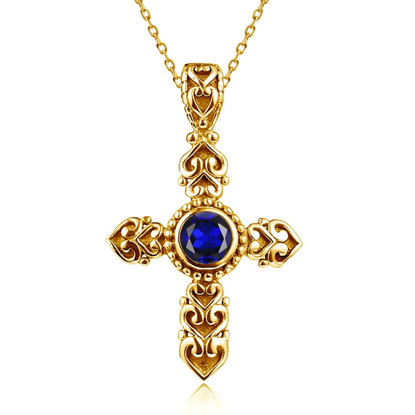 Mixed Gemstone Cross Pendants-ToShay.org